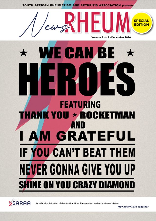 Cover of News Rheum Volume 5 No 2 — We Can Be Heroes special edition